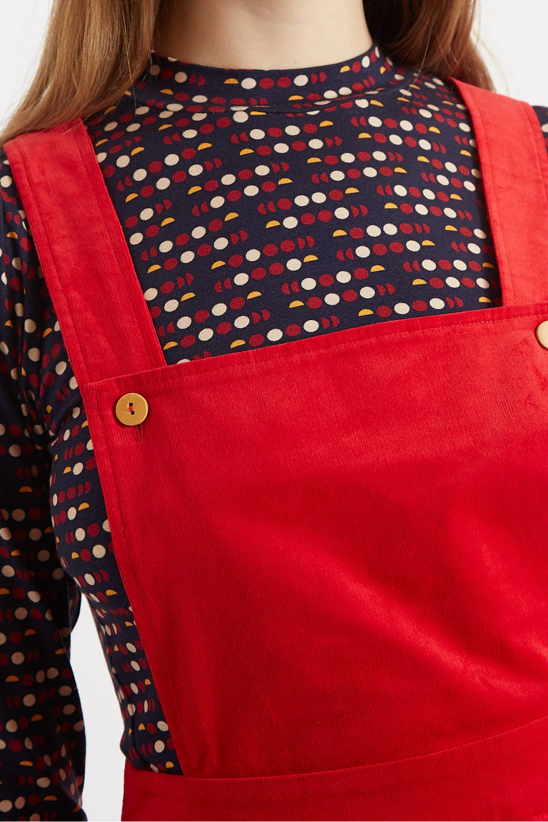 Sofiya Baby Cord Mini Pinafore Dress - Red