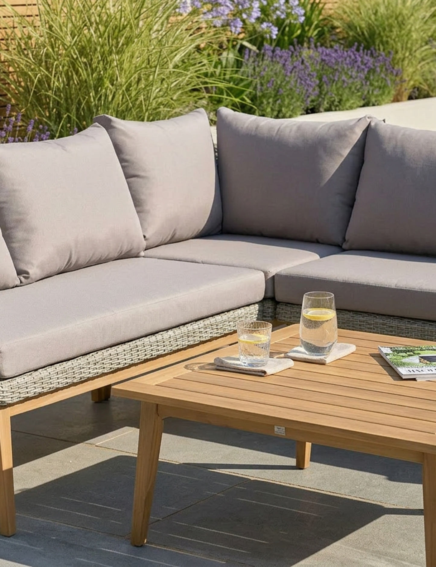 Sol 5 Seater Corner Lounge Set with Square Coffee Table