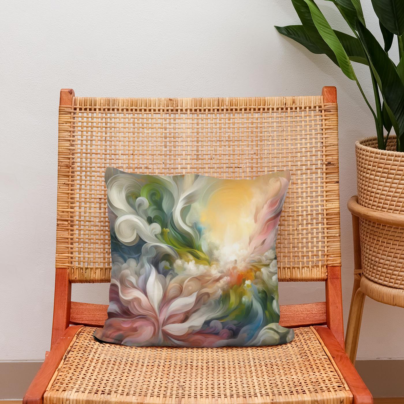 Spring Renewal Abstract Cotton Cushion