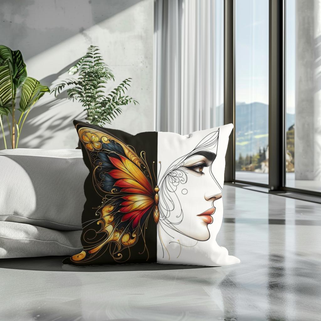 Elegance and Contrast Cotton Cushion