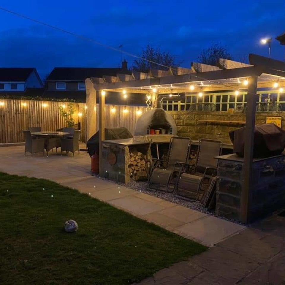 30M / 98FT Elite Festoon Outdoor LED Waterproof Connectable Warm White Heavy Duty String Lights