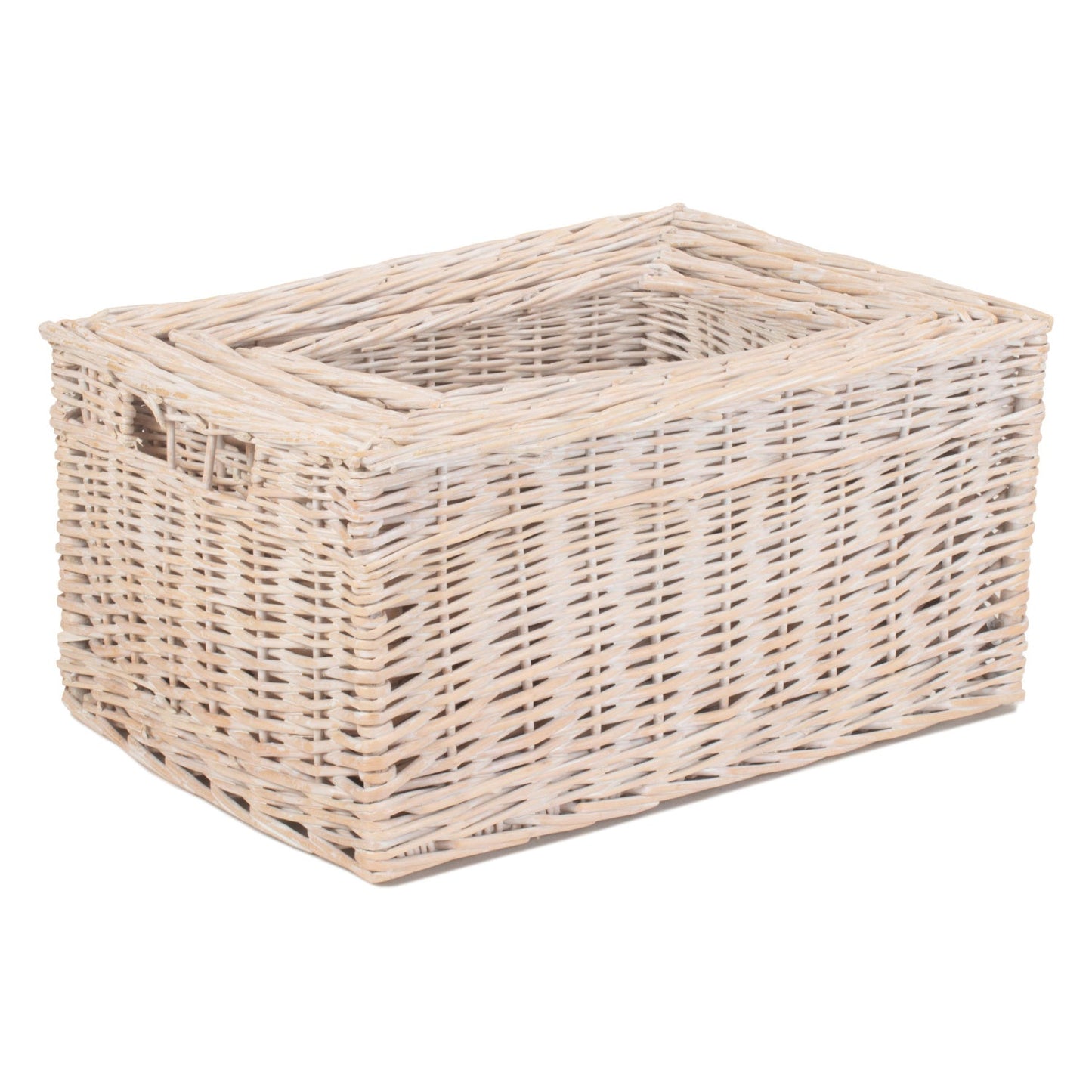 White Wash Willow Storage Basket Set 4