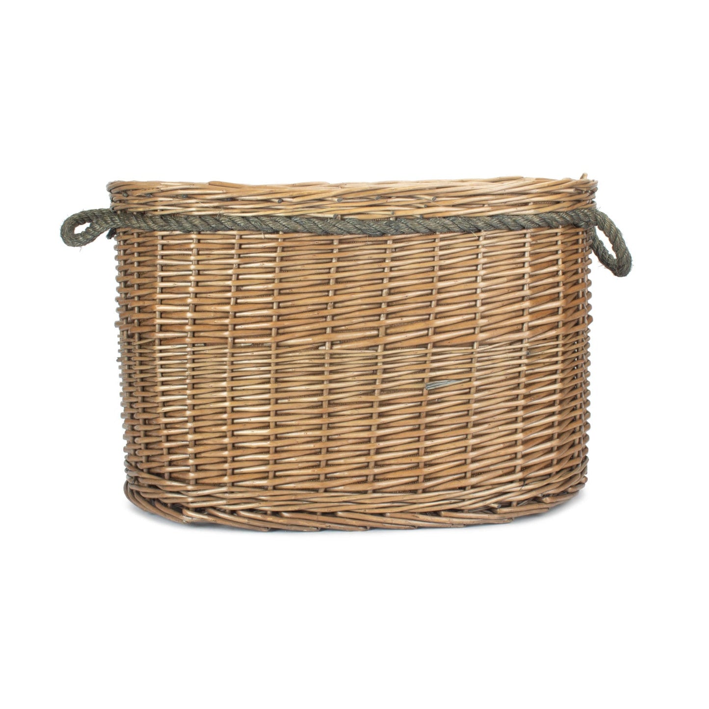 Large Oval Rope Handled Log Basket