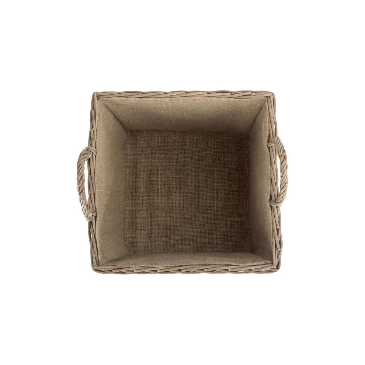 Large Square Lined Wicker Log Storage Basket