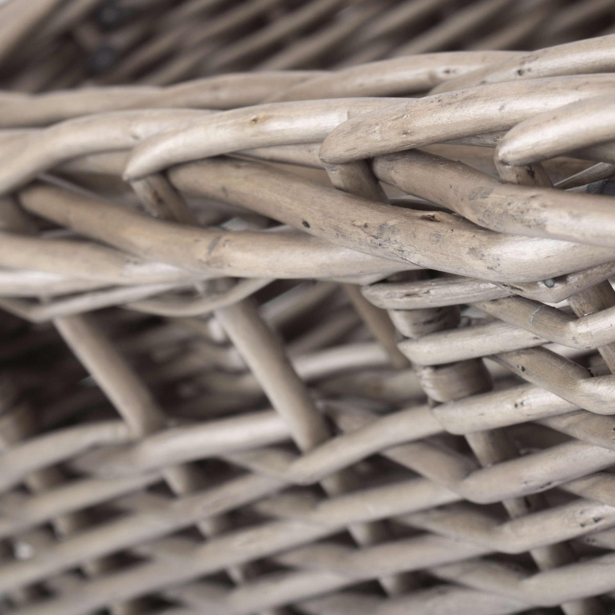 Square Antique Wash Willow Storage Basket Set 2