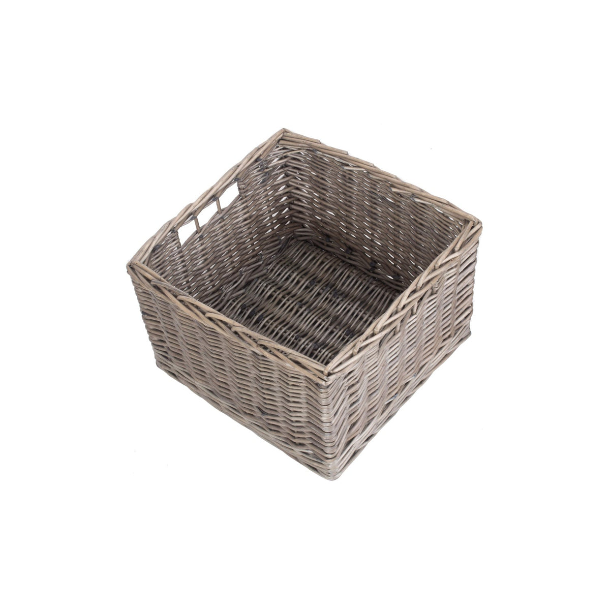 Medium Square Antique Wash Willow Storage Basket