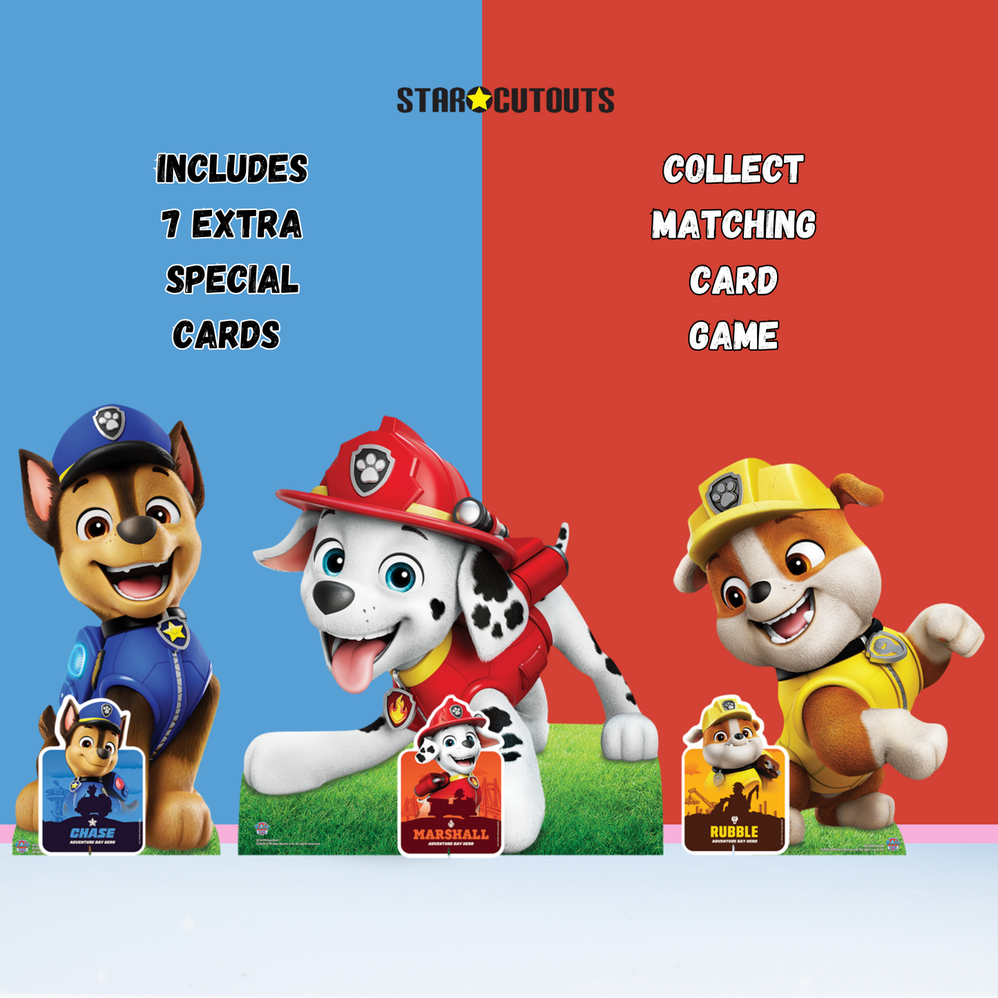 SC4598 Chase, Marshall and Rubble Paw Patrol  Multi Pack Bundle Cardboard Cut Outs Height 66cm