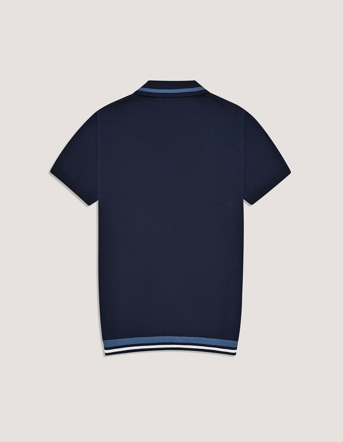 Navy Plain Fine Knit Polo