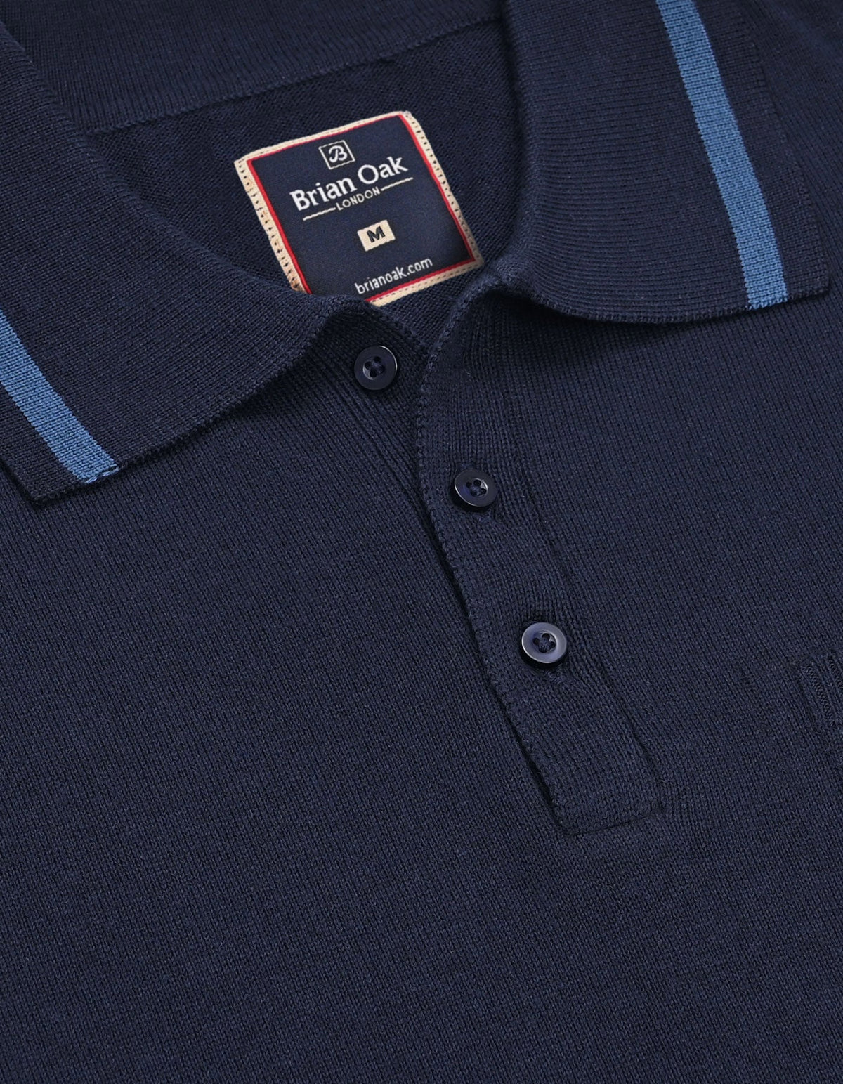 Navy Plain Fine Knit Polo