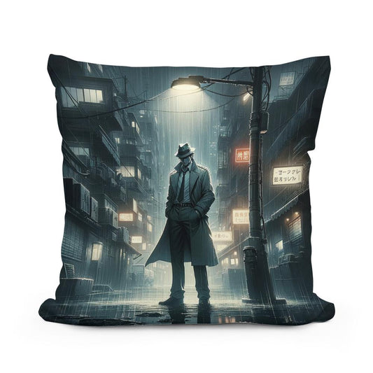 Urban Noir Mystery Cotton Cushion