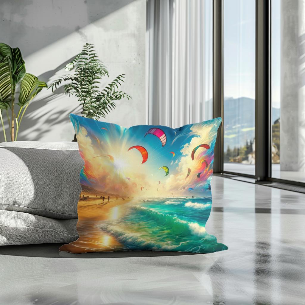 Summer Kitesurfing Bliss Cotton Cushion