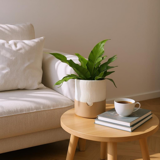 Ribbed Planter Set | 2-Piece Self-Watering Plant Pots | Stylish Home Decor