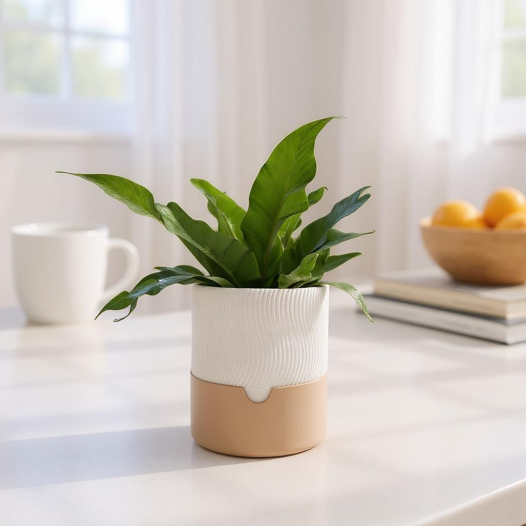 Ribbed Planter Set | 2-Piece Self-Watering Plant Pots | Stylish Home Decor
