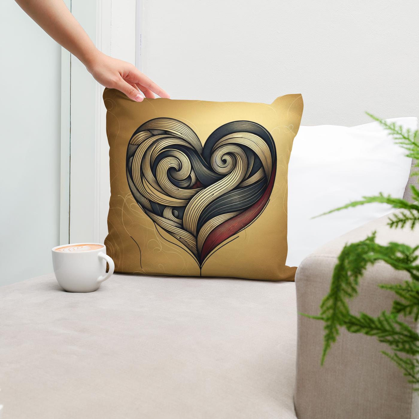 Crimson Heart Cotton Cushion