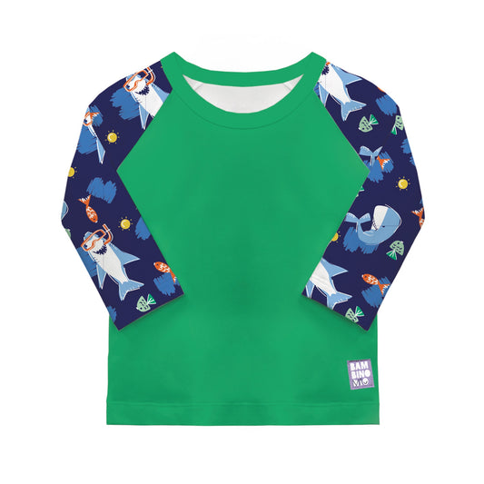 UPF 40+ Soft and Gentle Protective Swim Rash Vest in Ocean Exlorers