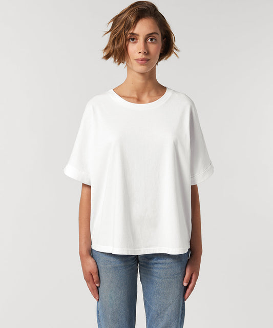 Organic Garment Dyed Roll Sleeve T-shirt: Womens