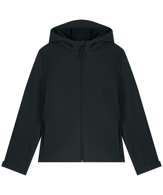 Recyled Polyester Hooded Softshell Jacket: Womens
