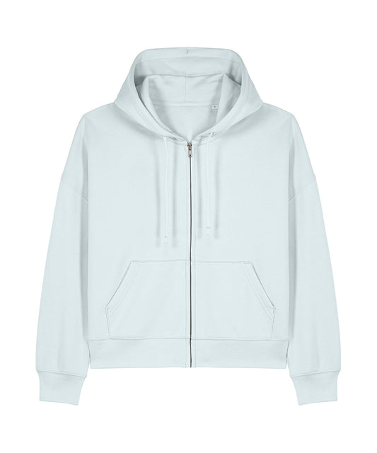 Organic Dropped Shoulder Zipped Hoodie: Womens