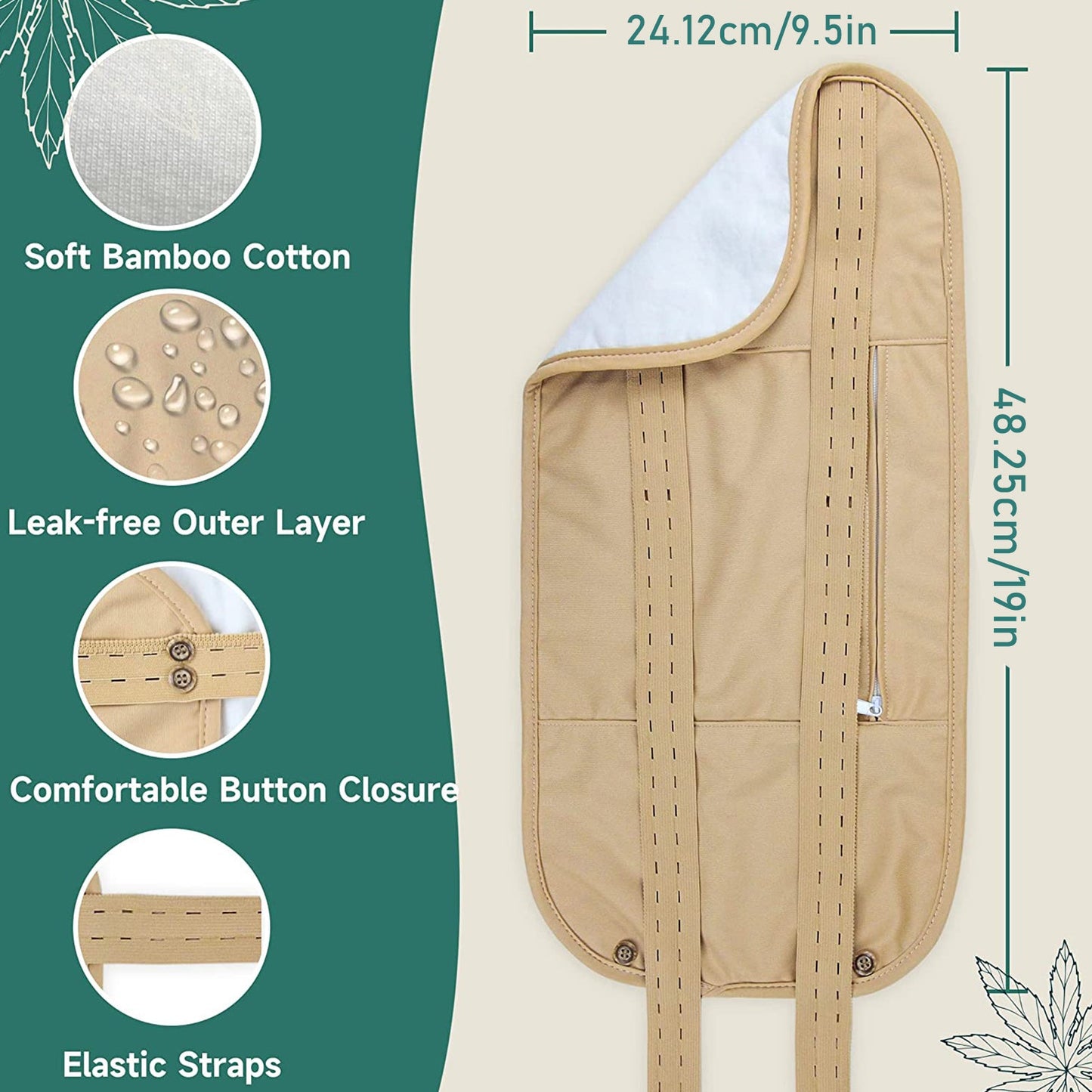 Organic Castor Oil 2 Piece Pack with a Bamboo Body Wrap (Up to 40" Waist)