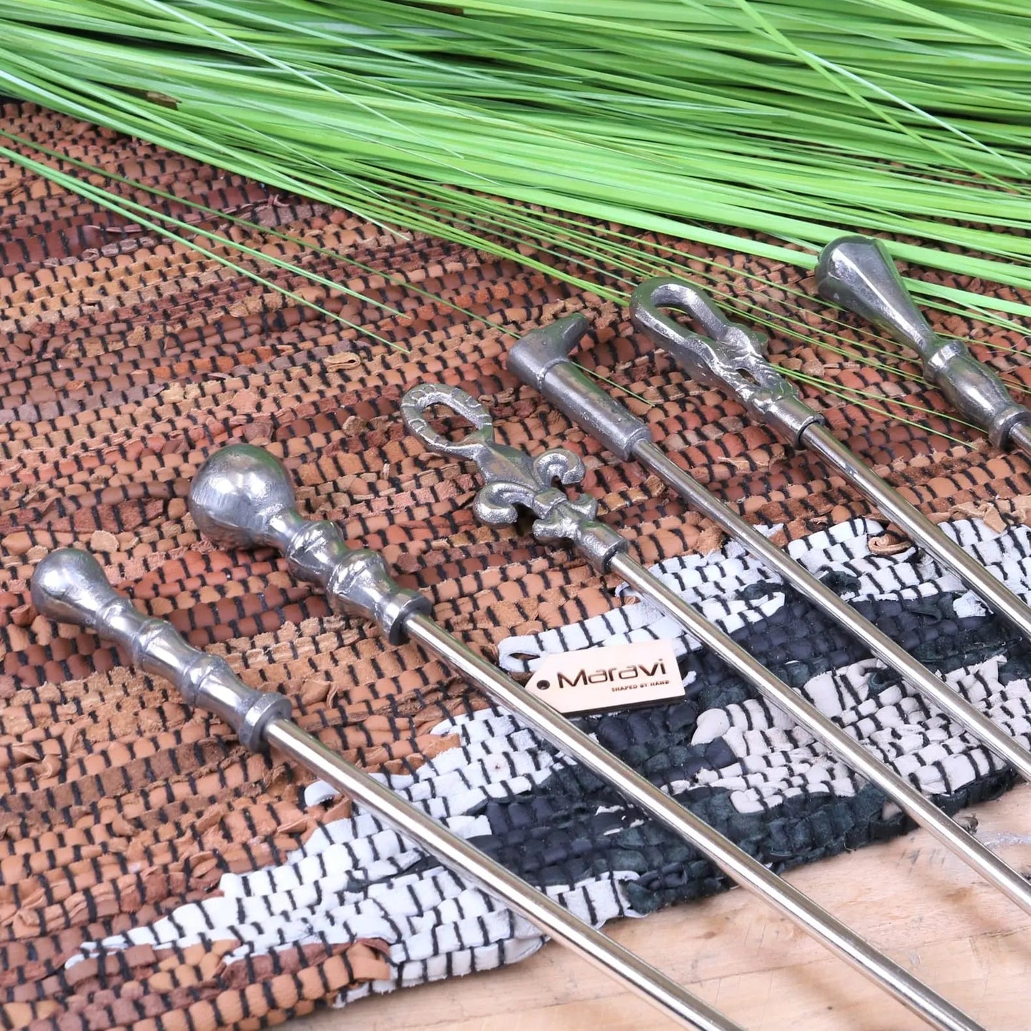 Sagara Long Handled Shoe Horn Metal Distressed Finish 54cm