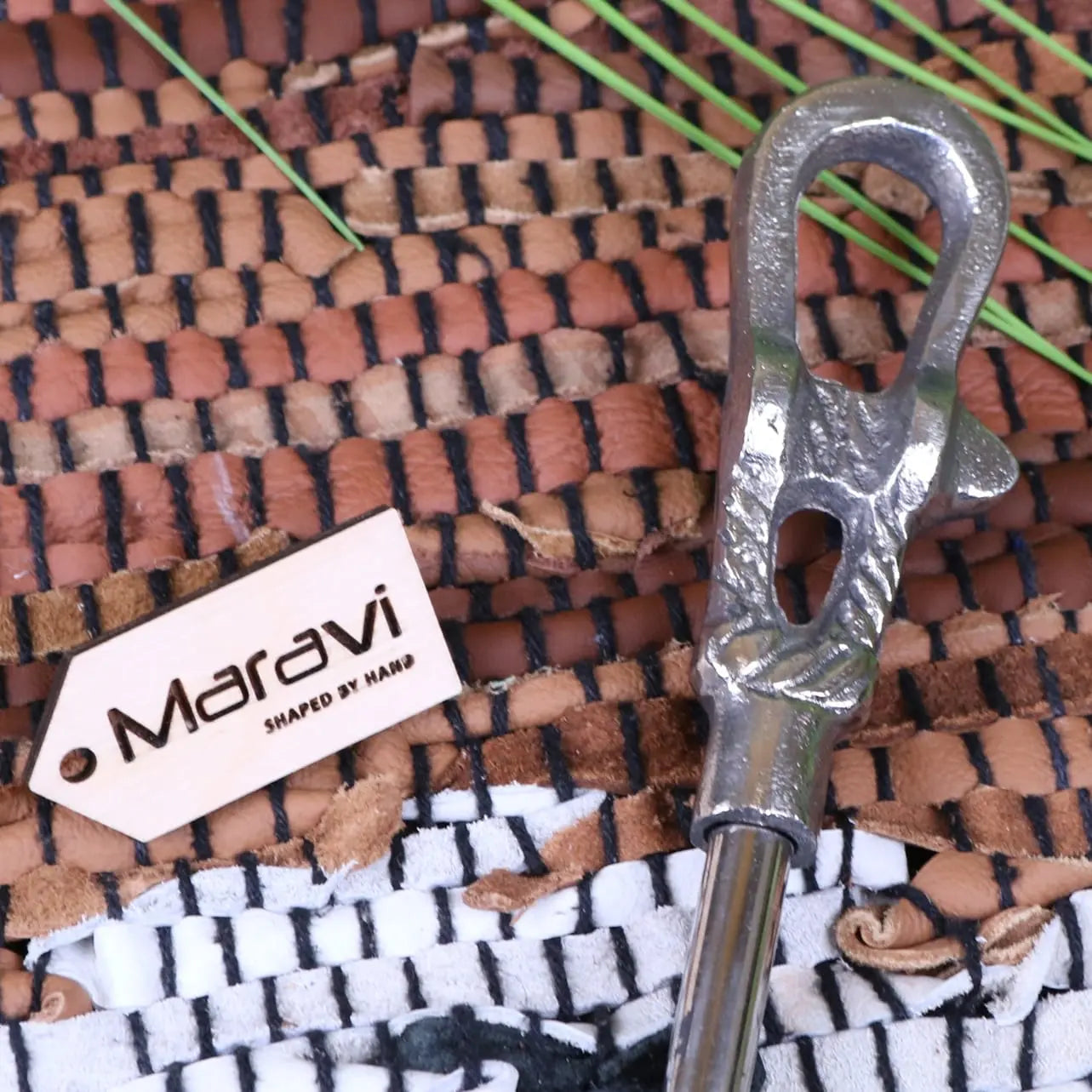 Sagara Long Handled Shoe Horn Metal Distressed Finish 54cm