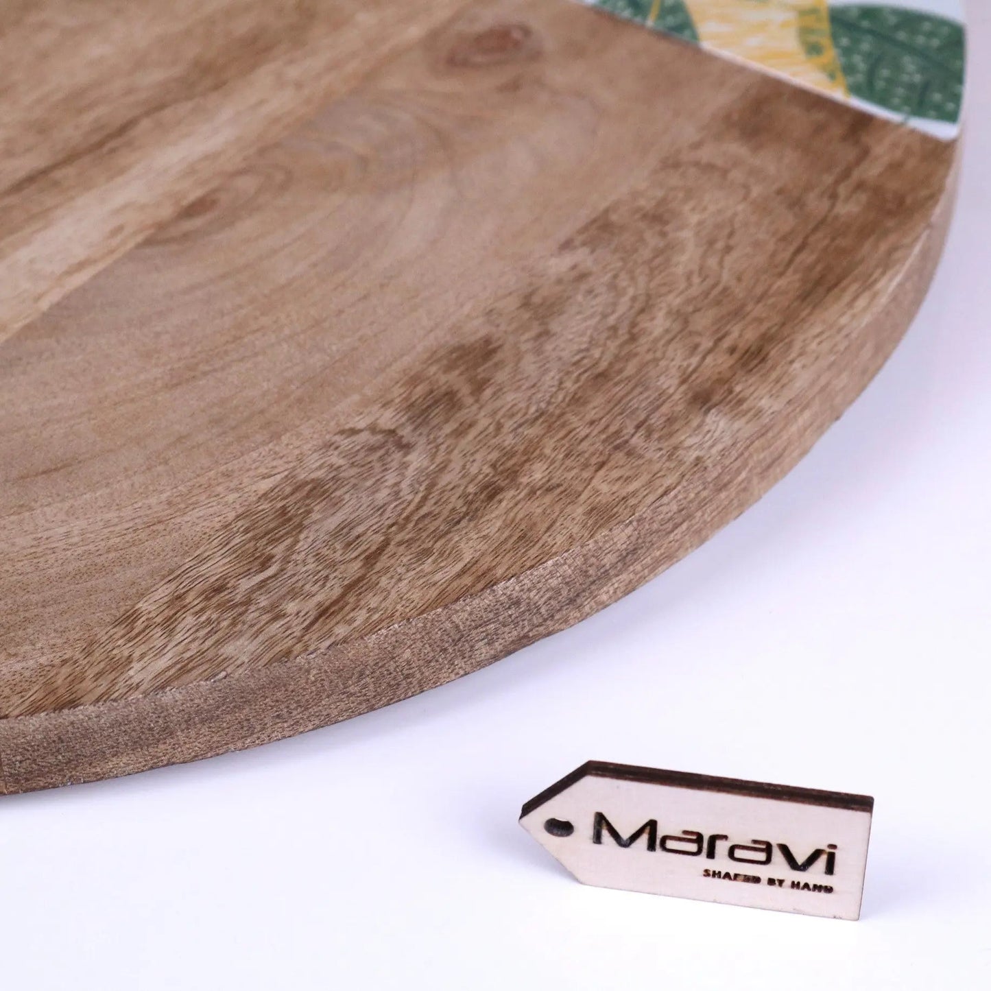 Saitras Round Chopping Board 48cm Enamel Citrus Design - White