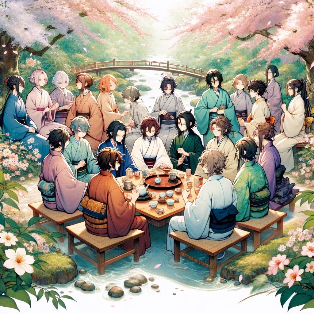 Sakura Garden Tea Party Cotton Cushion