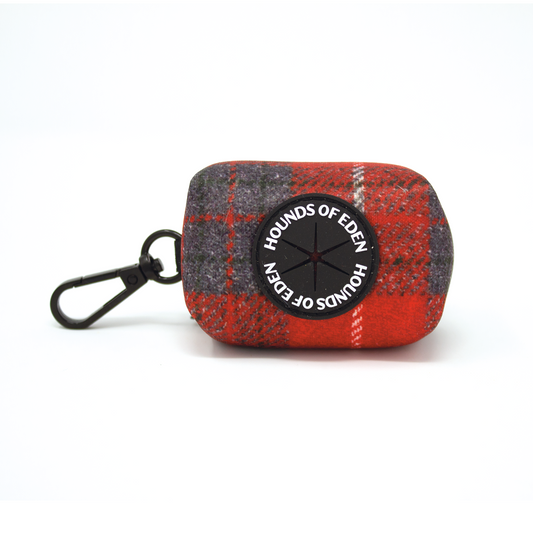 'Sammi' - Red & Grey tweed effect Poop/Treat Bag Holder