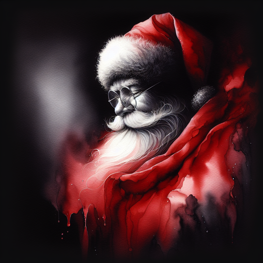 Santa's Melancholy Christmas Canvas