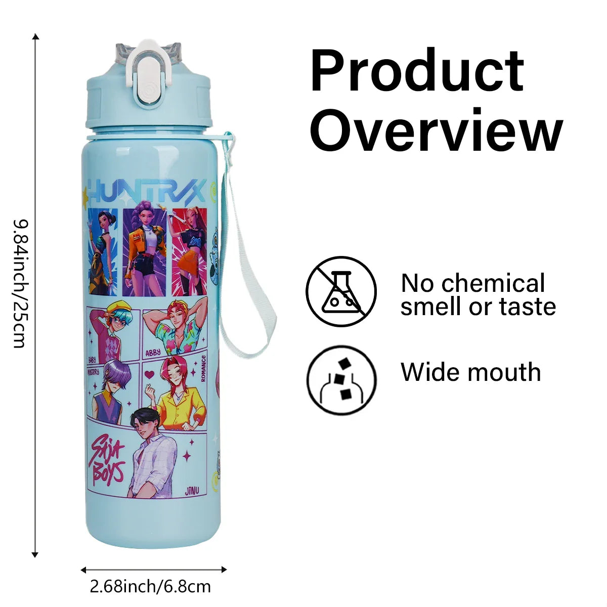Kpop Demon Hunters Leakproof Water Bottle 750ml/26oz
