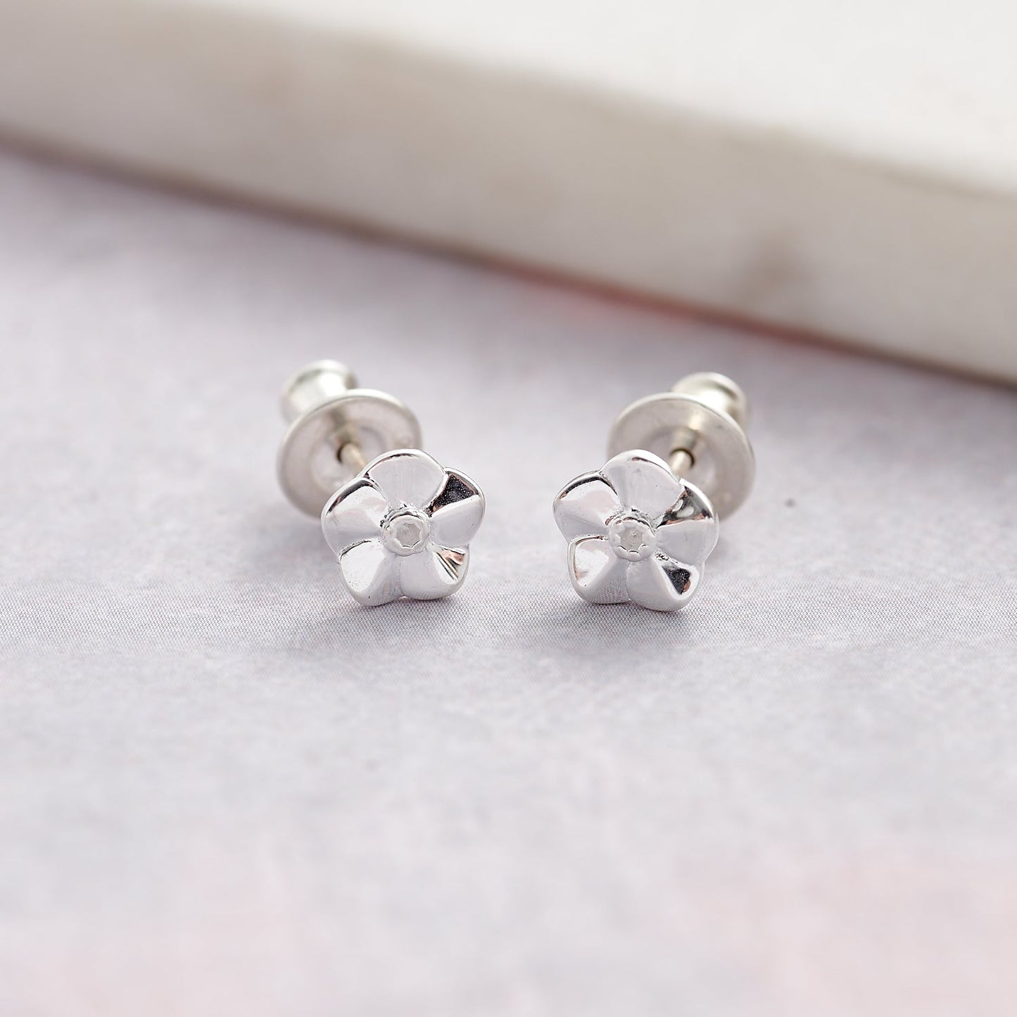 Forget-Me-Not Tiny Silver Stud Earrings