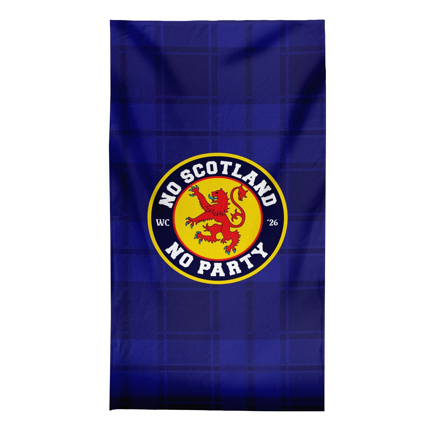 No Scotland No Party - Blue Tartan - Beach Towel - Microfibre Retro Beach Towel - 150cm x 75cm