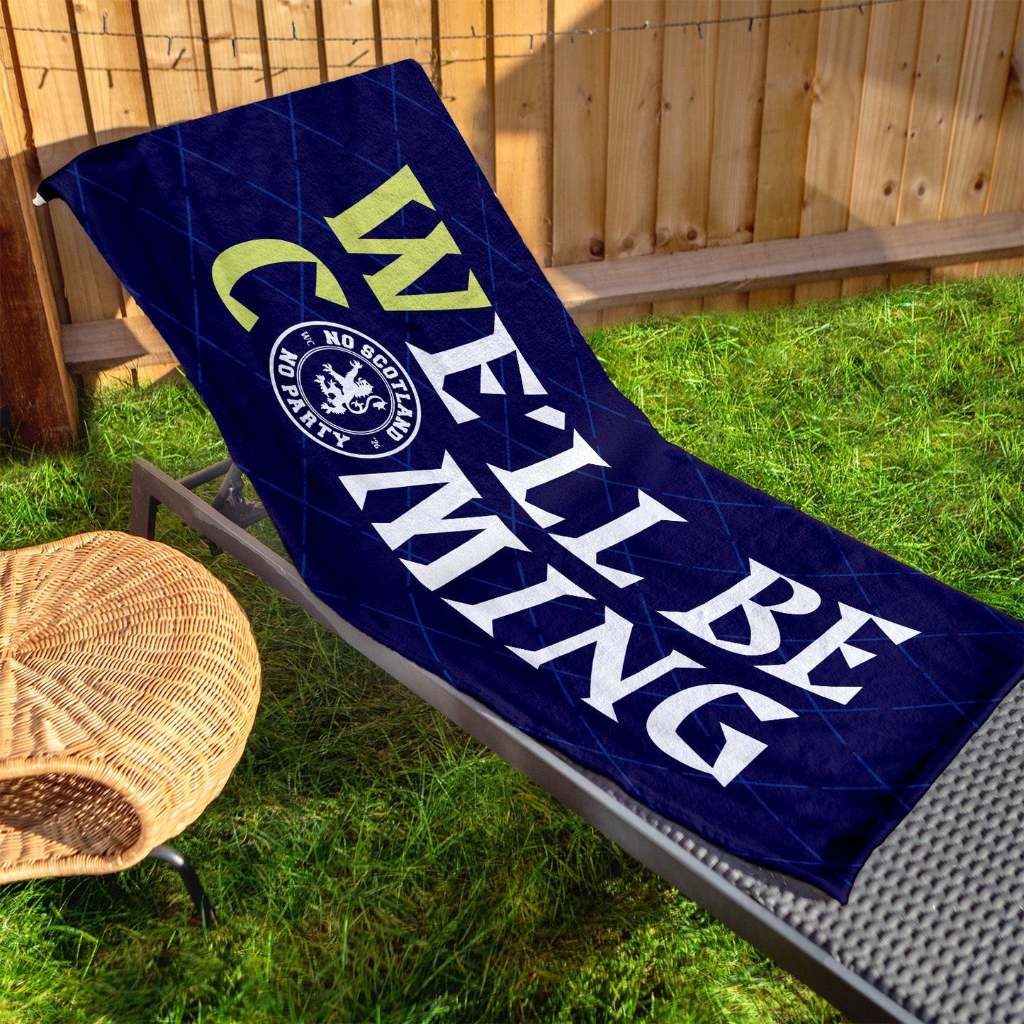 Scotland WC26 - We'll Be Coming - Beach Towel - Microfibre Retro Beach Towel - 150cm x 75cm