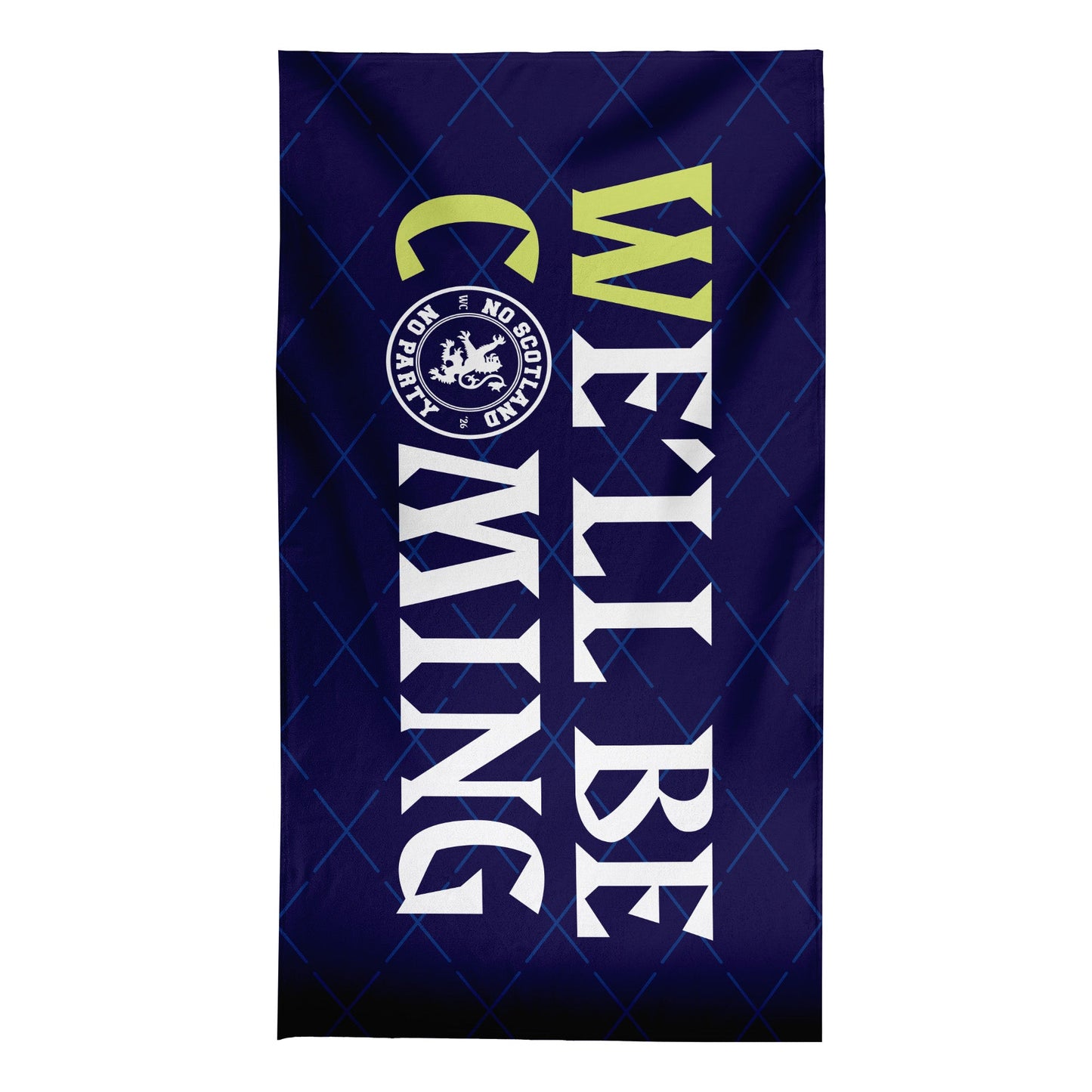 Scotland WC26 - We'll Be Coming - Beach Towel - Microfibre Retro Beach Towel - 150cm x 75cm