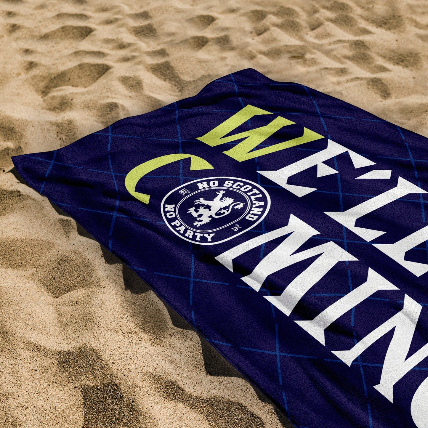 Scotland WC26 - We'll Be Coming - Beach Towel - Microfibre Retro Beach Towel - 150cm x 75cm