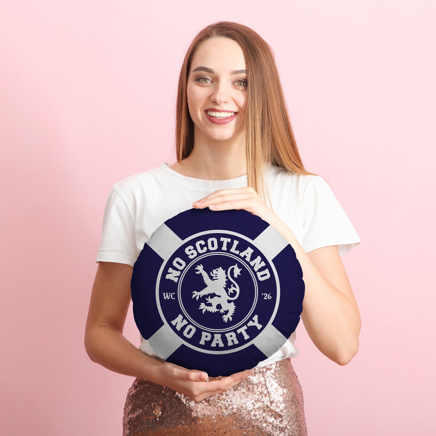 No Scotland No Party - Saltire - 14" Round Throw Cushion