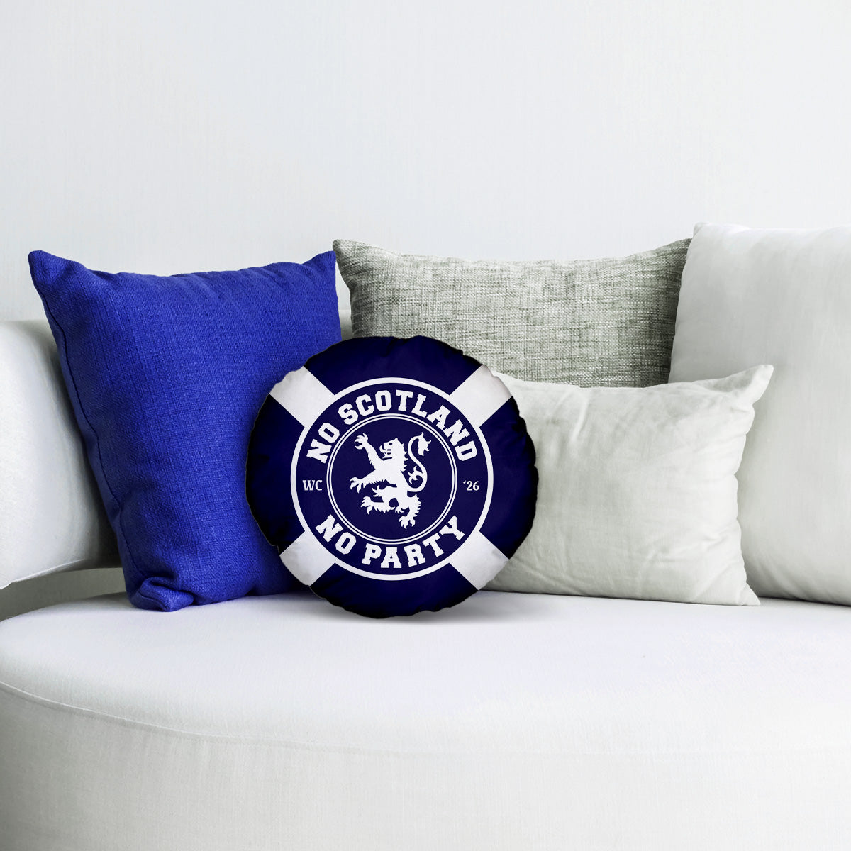 No Scotland No Party - Saltire - 14" Round Throw Cushion