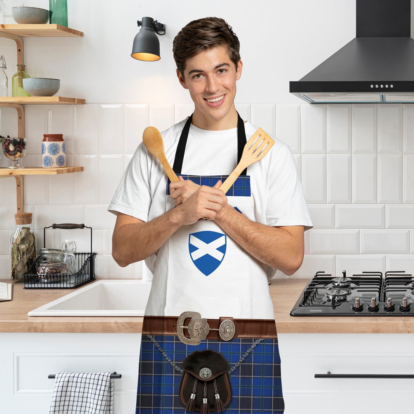 Scotland! Blue Kilt - Novelty - Water-Resistant Adults Apron