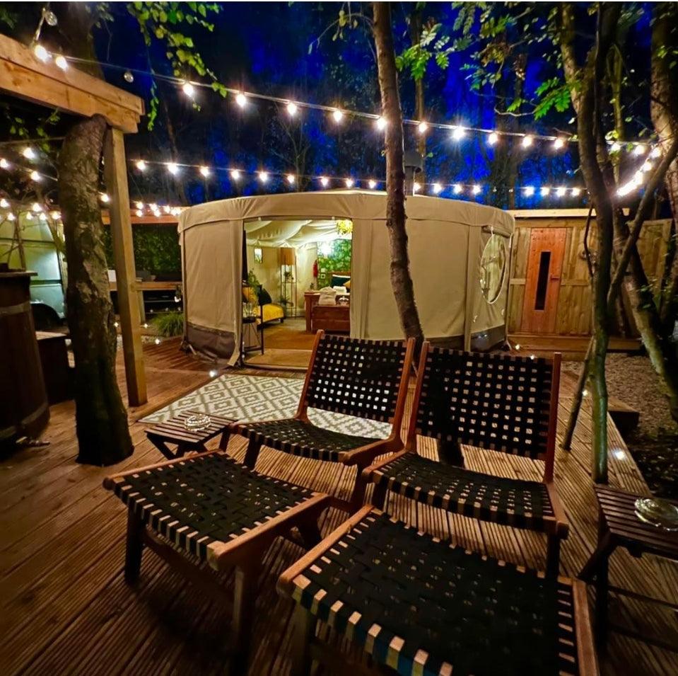 26M / 85FT Super Festoon Warm White Outdoor Plug-in Connectable LED String Lights