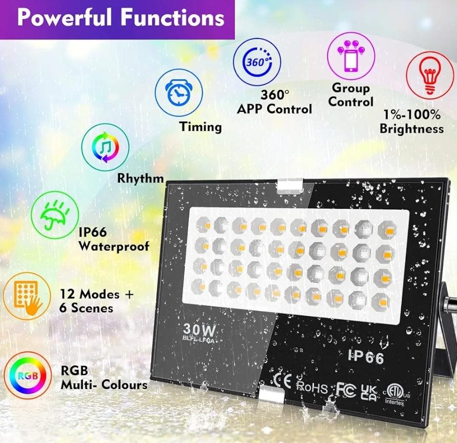Ultimate Smart Bluetooth Floodlight LED Outdoor Multi Colour / Warm White