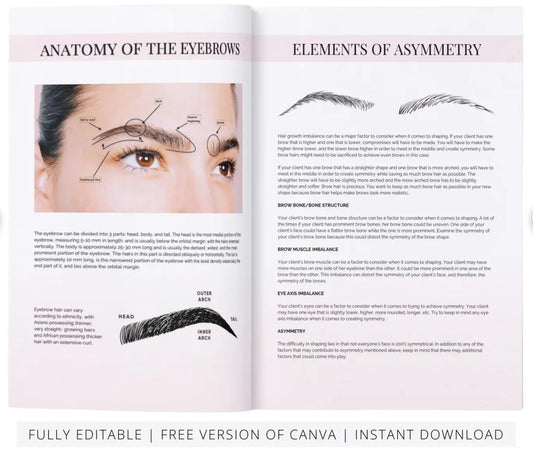 Eyebrow Mapping Course Editable Training Manual