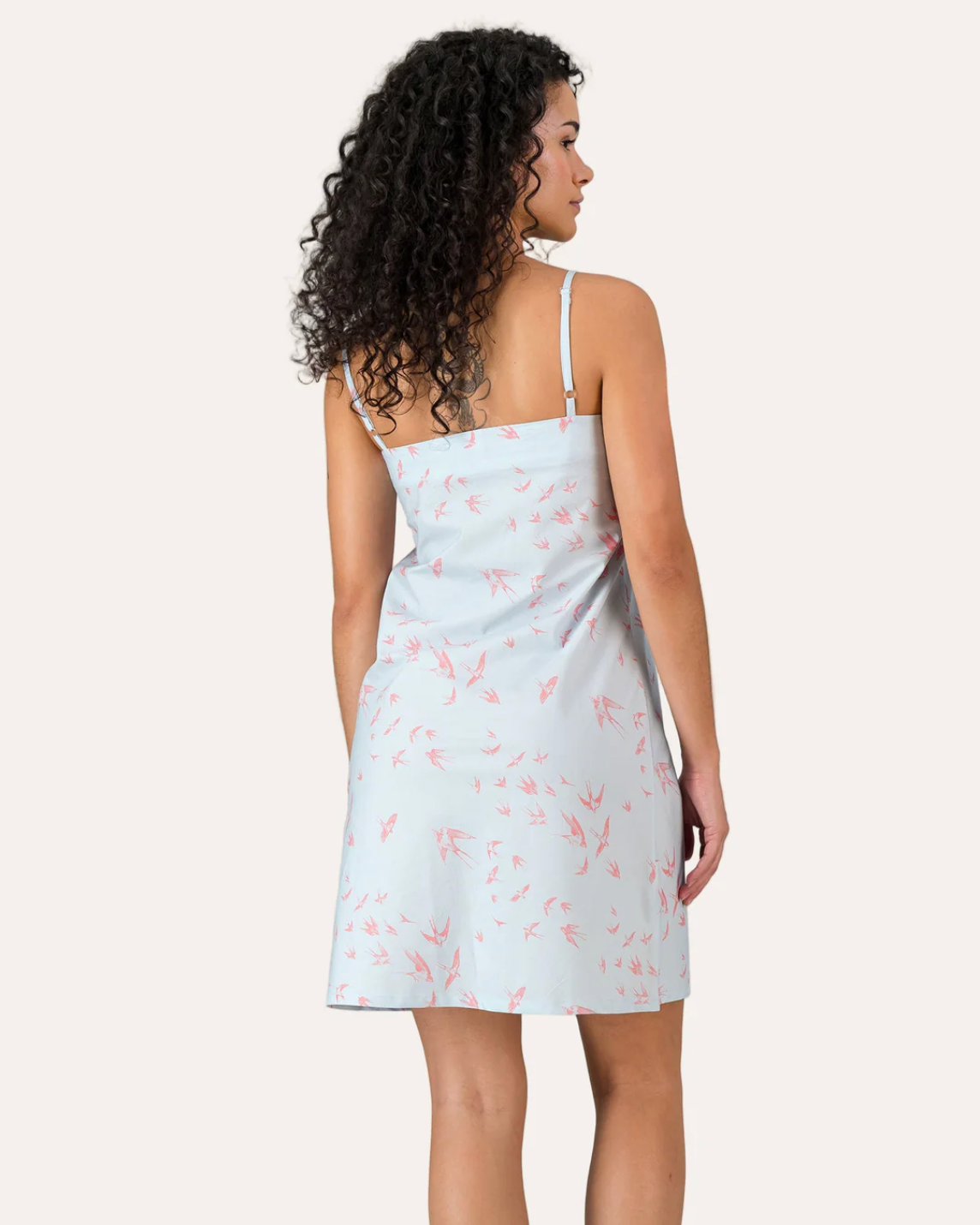 Womens Chemise Nighty - Pink Swallows