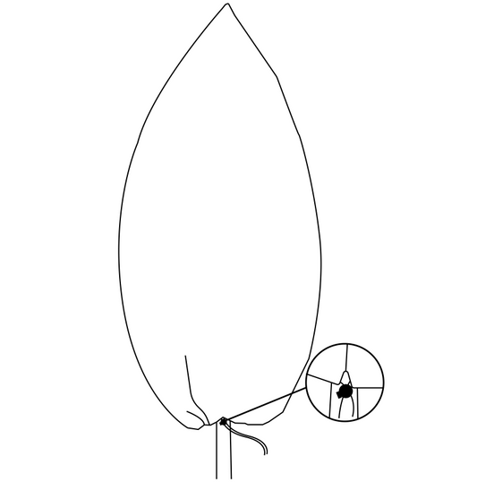 Protective Plant Cover, 50gsm Sack with Cord, Diameter: 45 cm, Size: 0.7m × 1.1 m