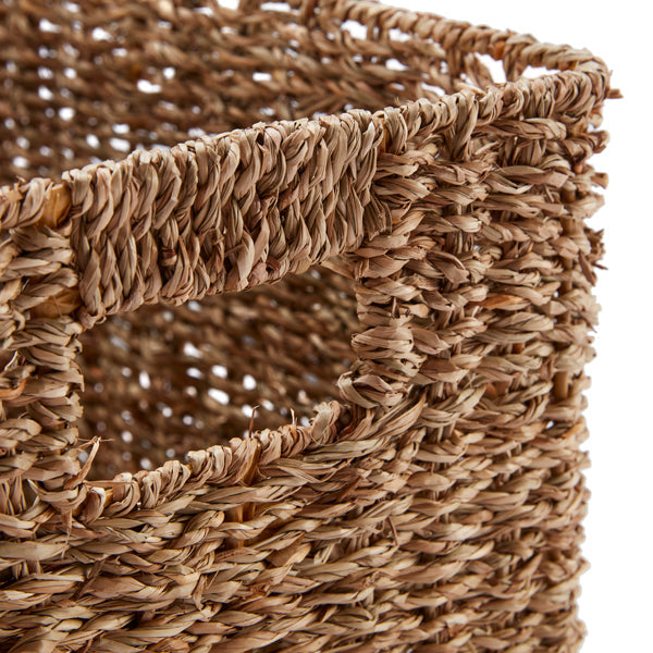 Set of 3 Rectangular Seagrass Storage Baskets