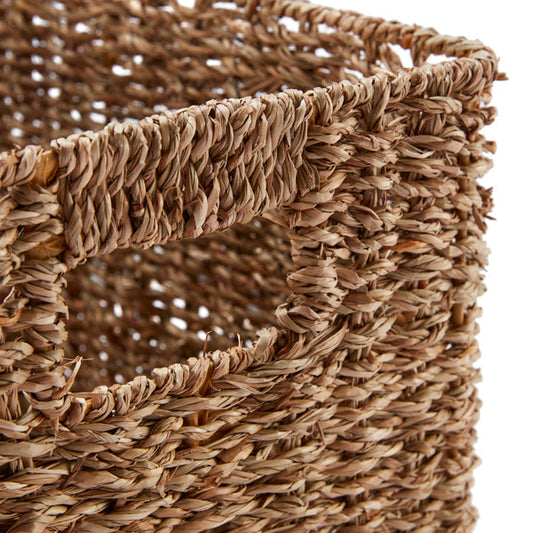 Set of 3 Rectangular Seagrass Storage Baskets