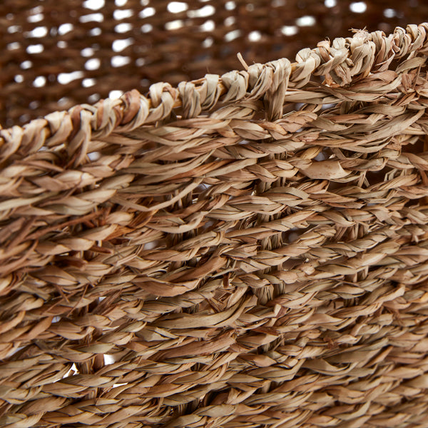 Set of 3 Rectangular Seagrass Storage Baskets