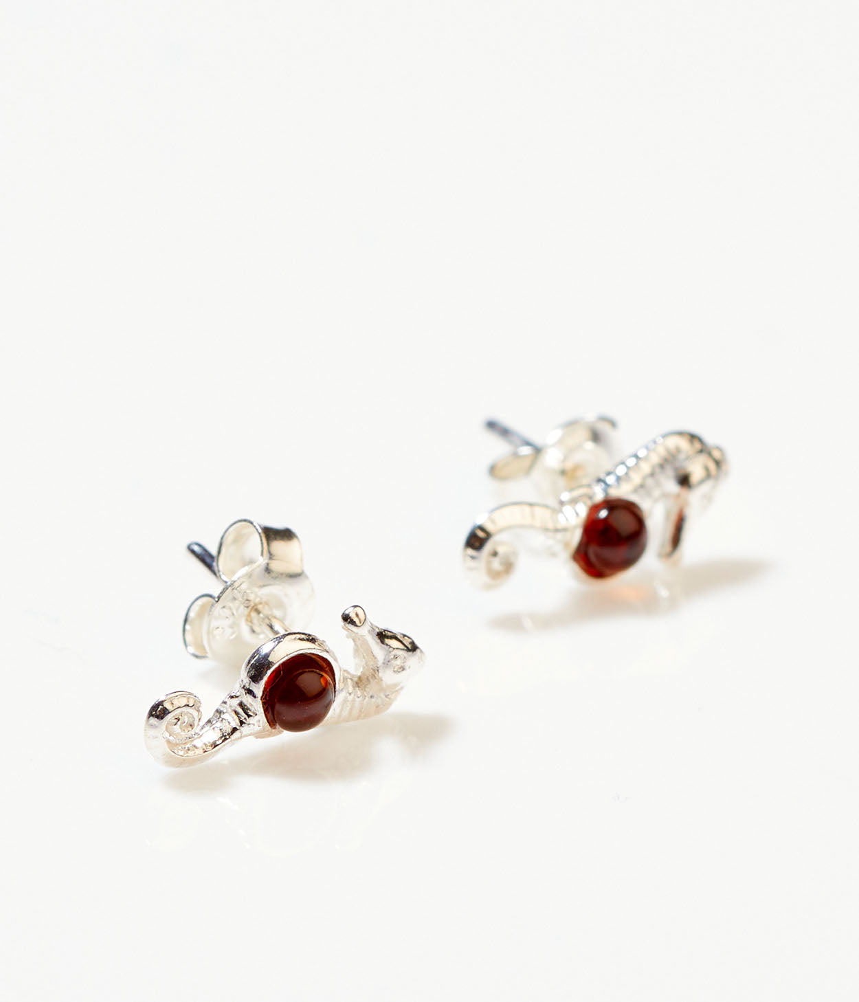 Amber Seahorse Stud Earrings