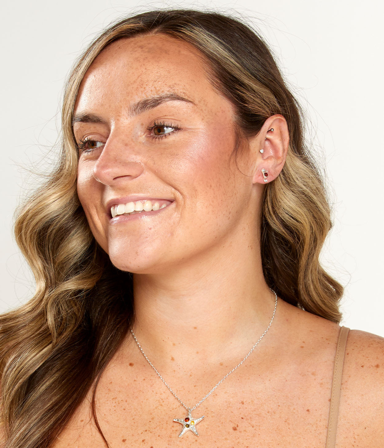 Amber Seahorse Stud Earrings