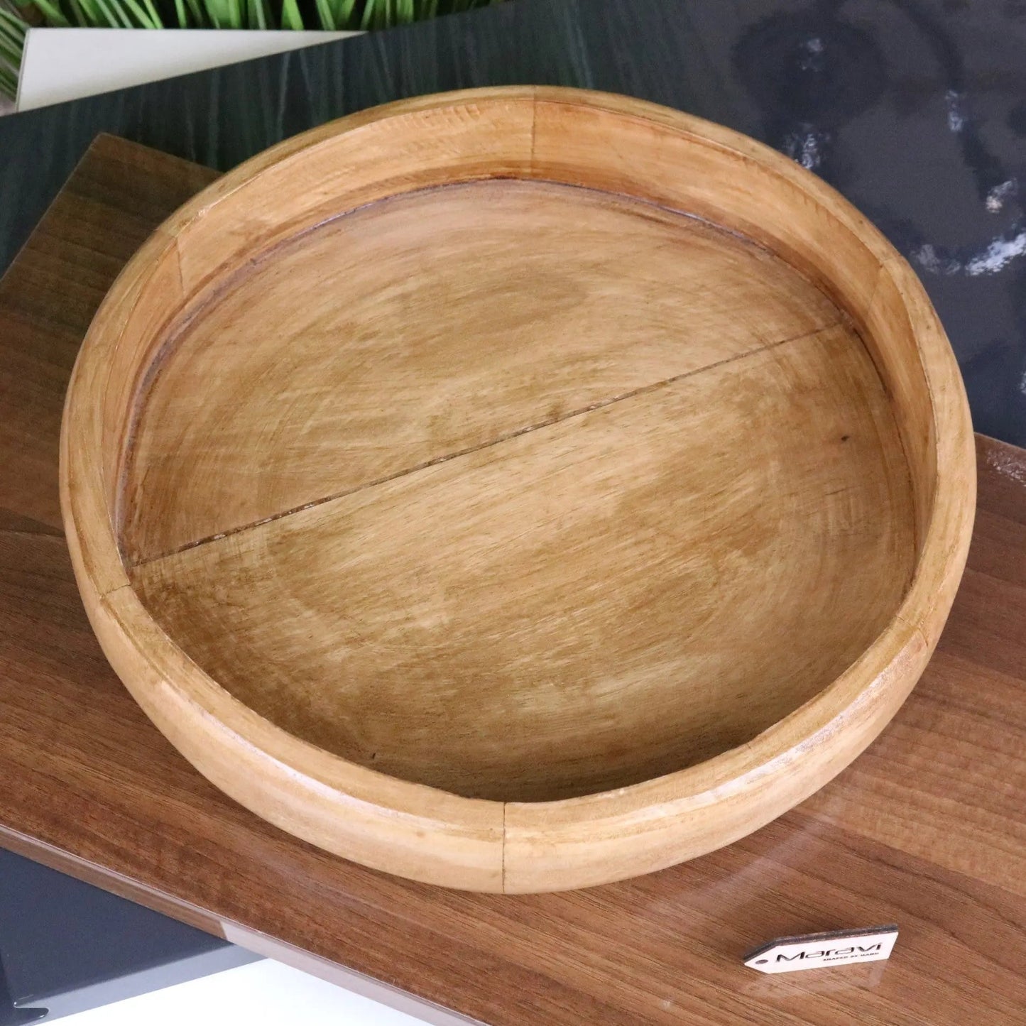 Segti Wooden Fruit Wood Bowl Tray