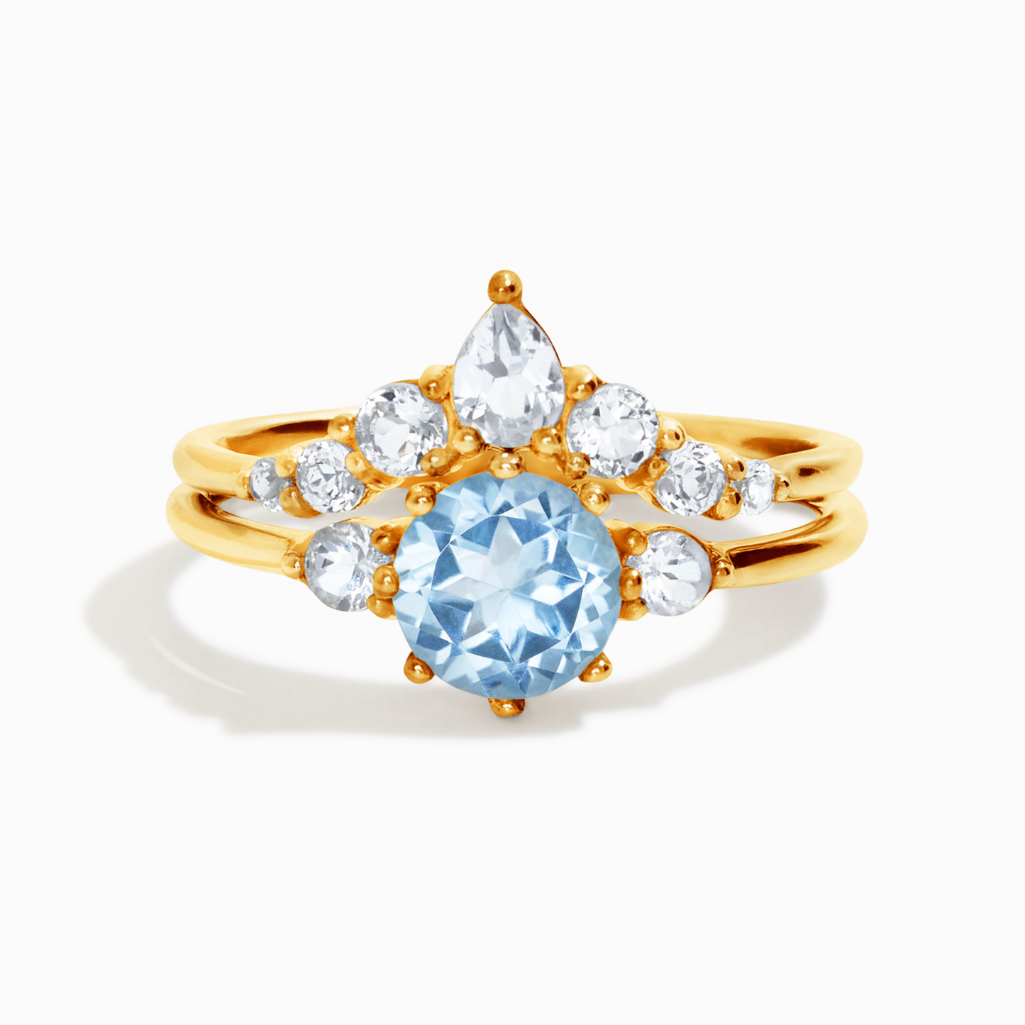 Selene Blue Topaz Ring Set in 18k Gold Vermeil